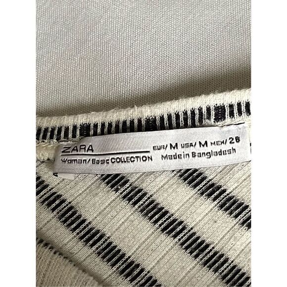 Zara Black & White Stripe Top - Picture 4 of 5